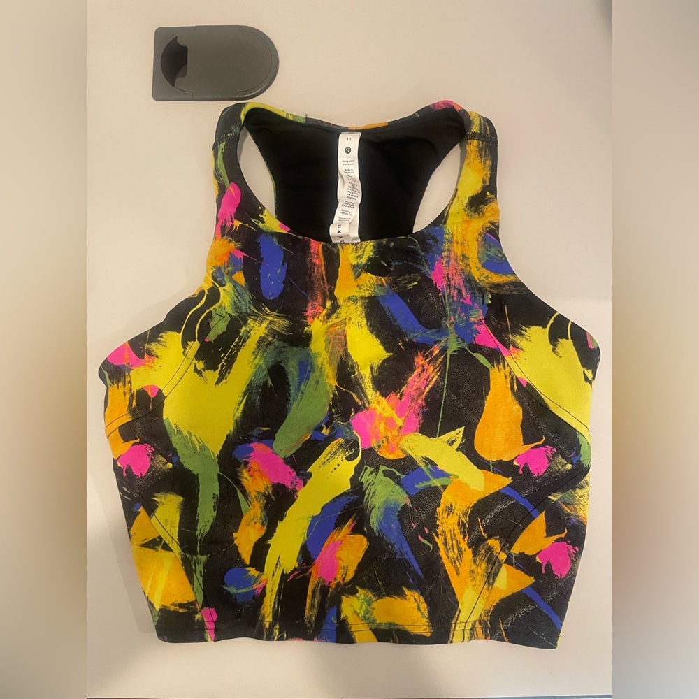 Lululemon Colorful Abstract Racerback Sports Bra Size 10